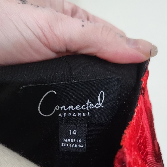 Connected Apparel Rose design Sleevless Tea Dress Size- 14 - 16AU - Picture 2 of 7